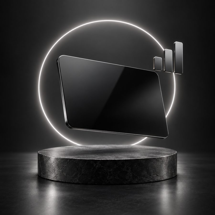 SuperGrok 3-month direct top-up artwork: a black subscription card on a dark pedestal